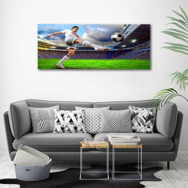 Foto canvas Een voetballer in het stadion.