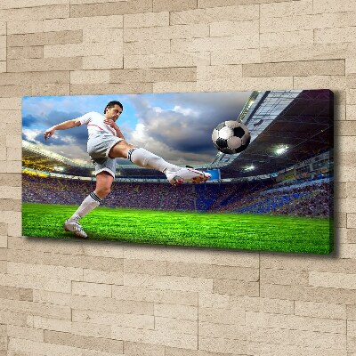Foto canvas Een voetballer in het stadion.