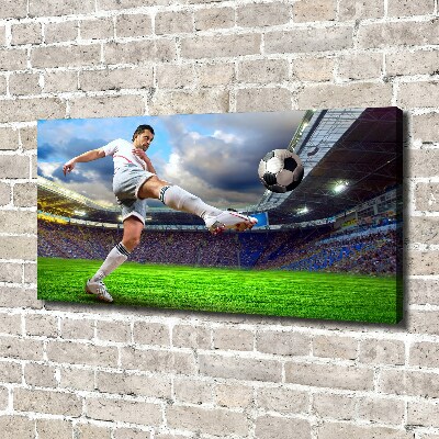 Foto canvas Een voetballer in het stadion.