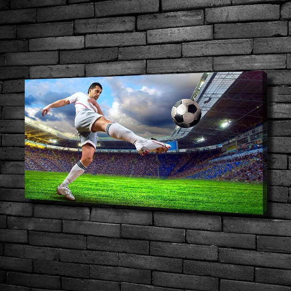 Foto canvas Een voetballer in het stadion.