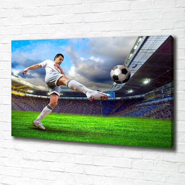 Foto canvas Een voetballer in het stadion.