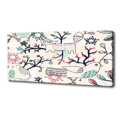 Schilderij op canvas Dieren en bloemen