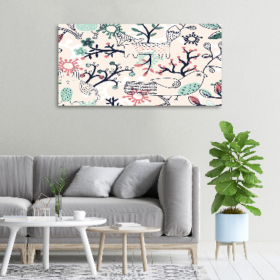 Schilderij op canvas Dieren en bloemen