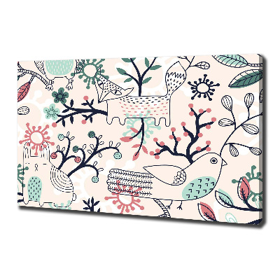 Schilderij op canvas Dieren en bloemen