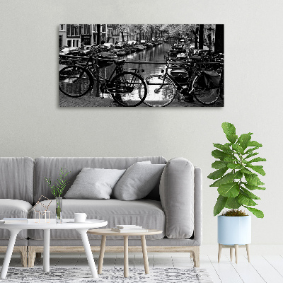 Canvas schilderij Amsterdamse fietsen