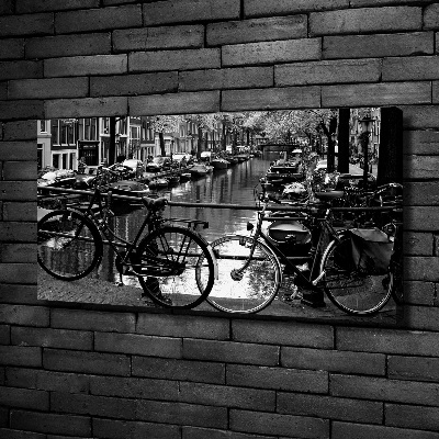 Canvas schilderij Amsterdamse fietsen