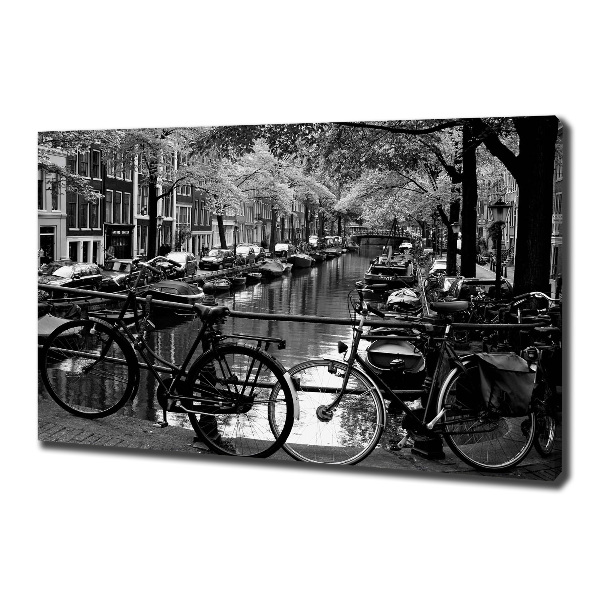 Canvas schilderij Amsterdamse fietsen