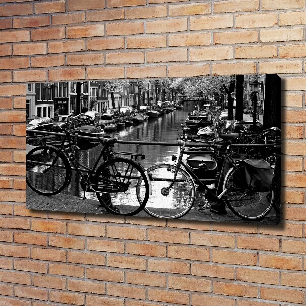 Canvas schilderij Amsterdamse fietsen