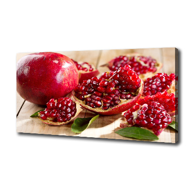 Canvas schilderij Granaatappel met bladeren