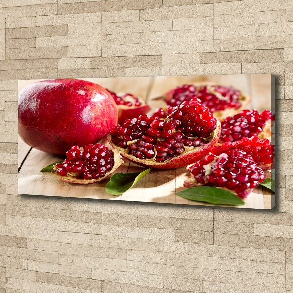 Canvas schilderij Granaatappel met bladeren