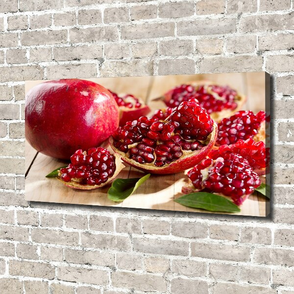 Canvas schilderij Granaatappel met bladeren