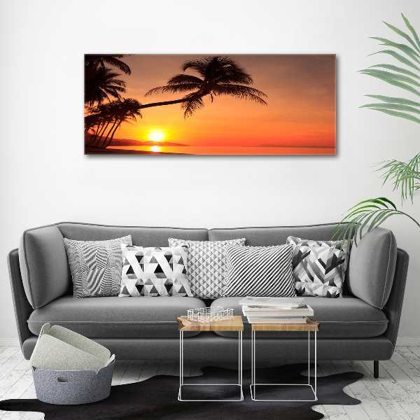 Foto canvas Zonsondergangstrand