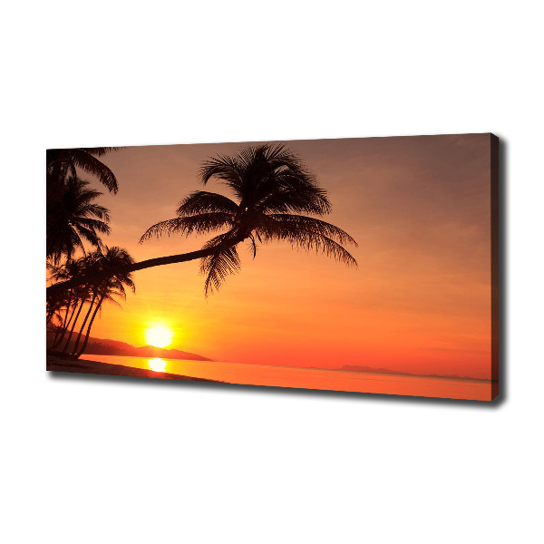 Foto canvas Zonsondergangstrand
