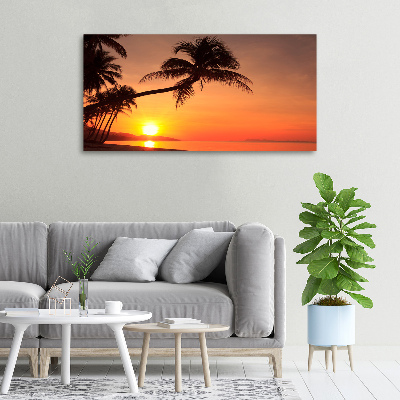 Foto canvas Zonsondergangstrand