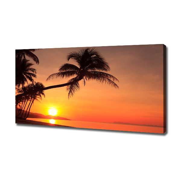 Foto canvas Zonsondergangstrand