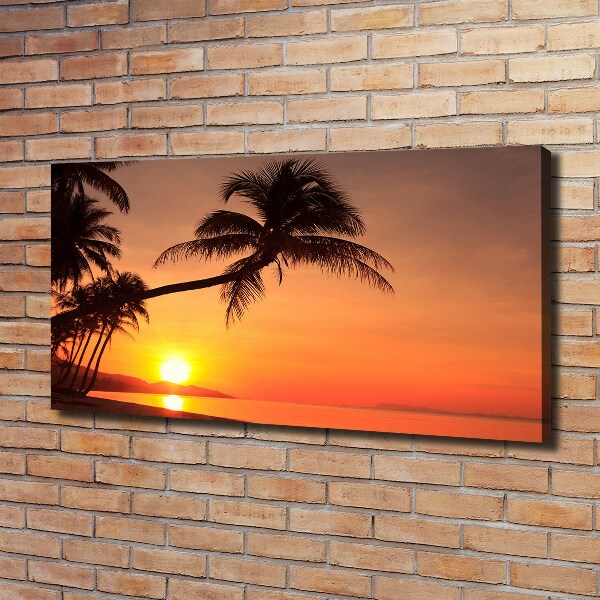 Foto canvas Zonsondergangstrand