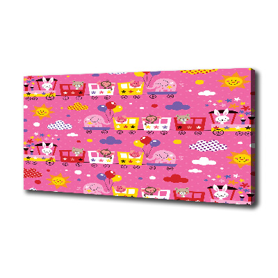 Canvas schilderij Dieren in de trein