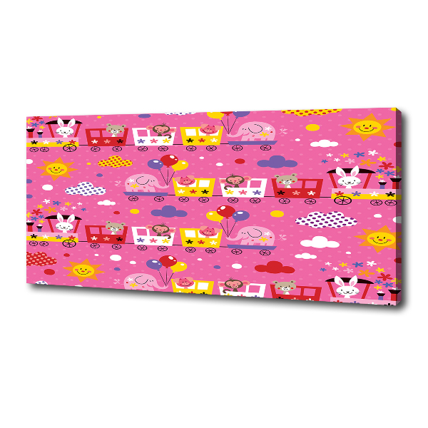 Canvas schilderij Dieren in de trein