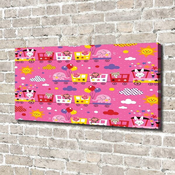 Canvas schilderij Dieren in de trein