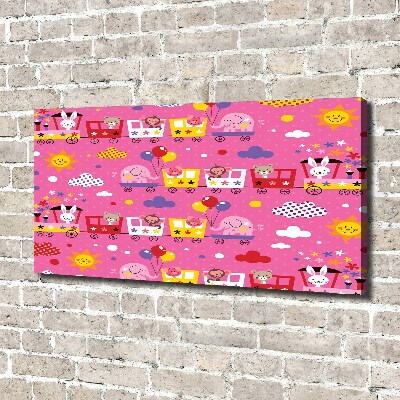 Canvas schilderij Dieren in de trein