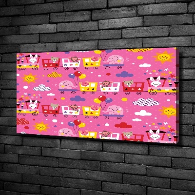 Canvas schilderij Dieren in de trein