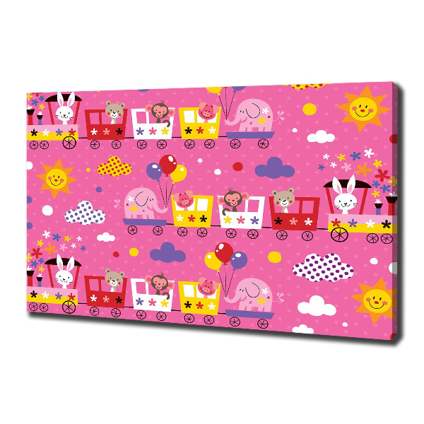 Canvas schilderij Dieren in de trein