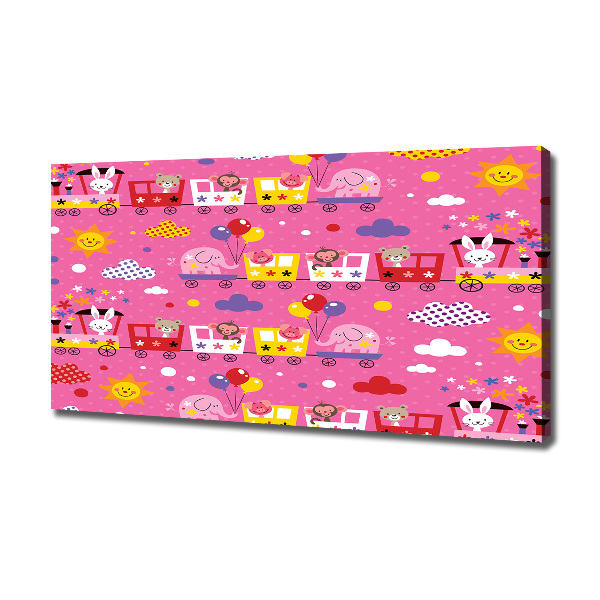 Canvas schilderij Dieren in de trein