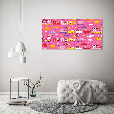 Canvas schilderij Dieren in de trein