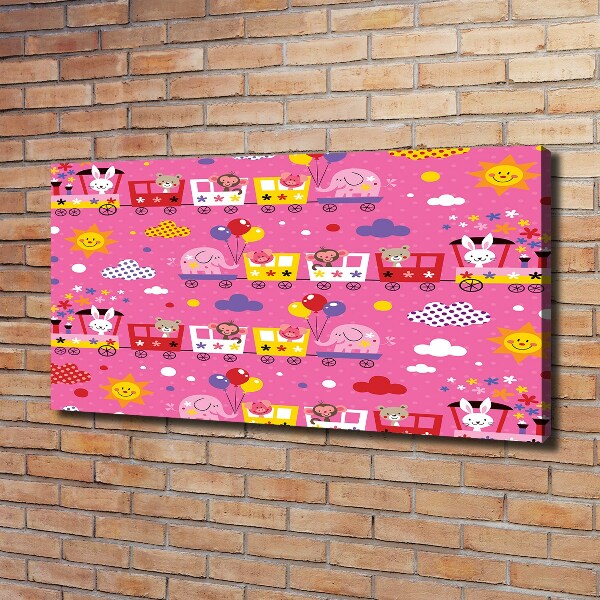 Canvas schilderij Dieren in de trein