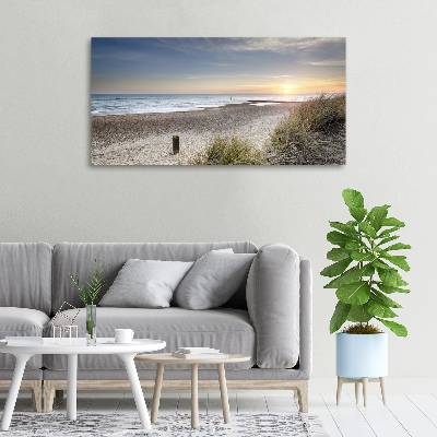Canvas foto Zonsondergang en duinen