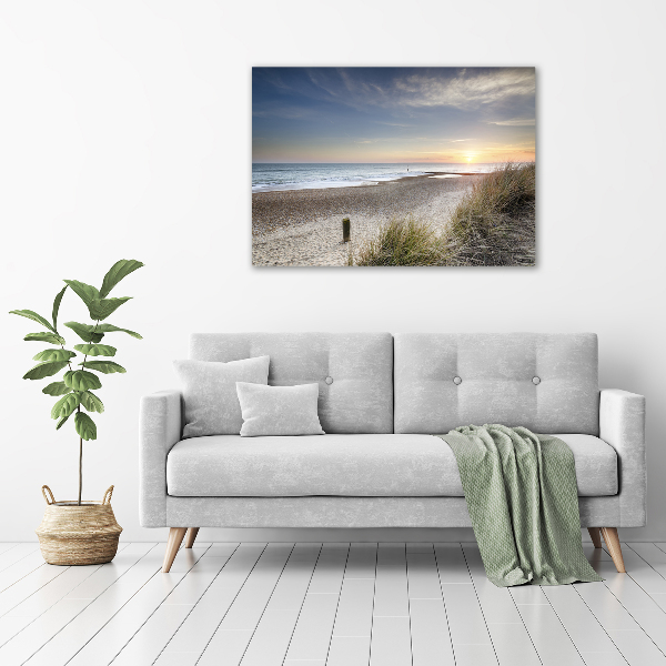 Canvas foto Zonsondergang en duinen