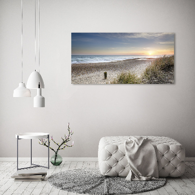 Canvas foto Zonsondergang en duinen