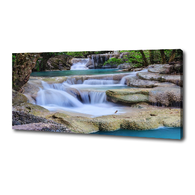 Foto canvas Waterval in het bos