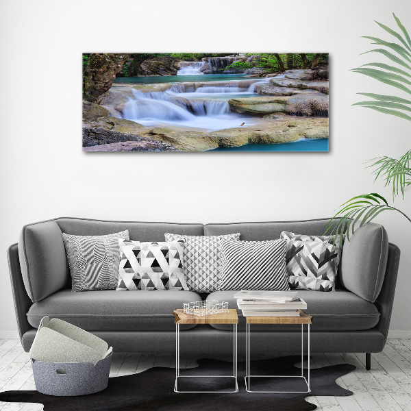 Foto canvas Waterval in het bos