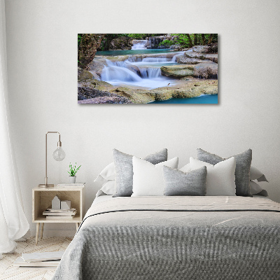 Foto canvas Waterval in het bos