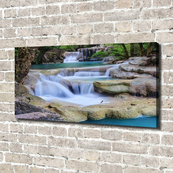 Foto canvas Waterval in het bos
