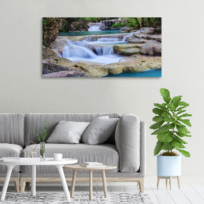 Foto canvas Waterval in het bos