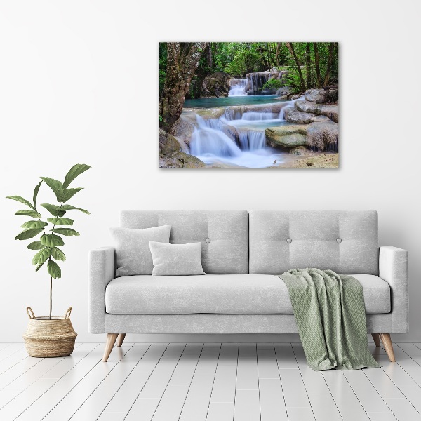 Foto canvas Waterval in het bos