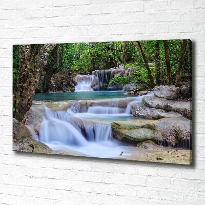 Foto canvas Waterval in het bos