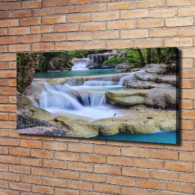 Foto canvas Waterval in het bos