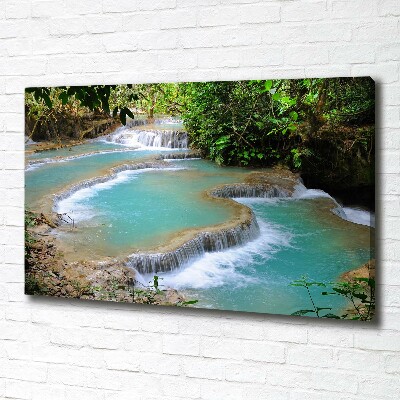 Canvas schilderij Waterval in het bos