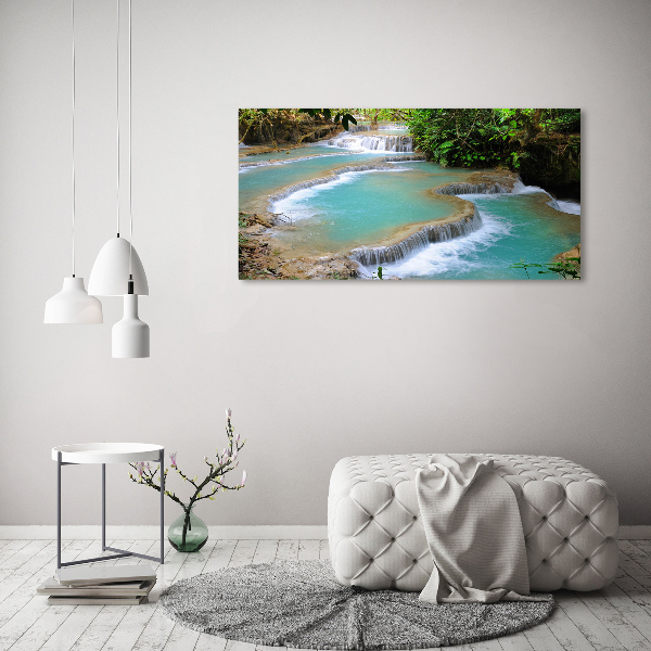 Canvas schilderij Waterval in het bos