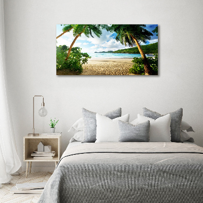 Canvas schilderij Palmbomen op het strand