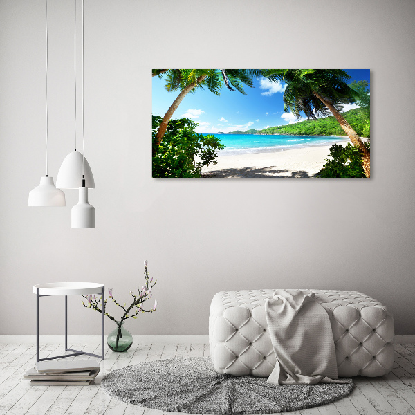 Canvas foto strand op de Seychellen