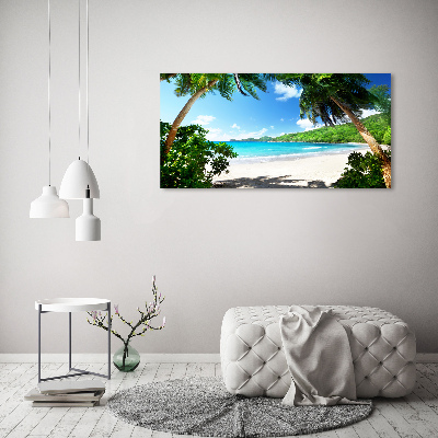Canvas foto strand op de Seychellen