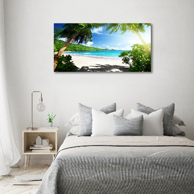 Schilderij op canvas strand op de Seychellen