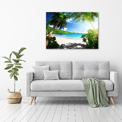 Schilderij op canvas strand op de Seychellen