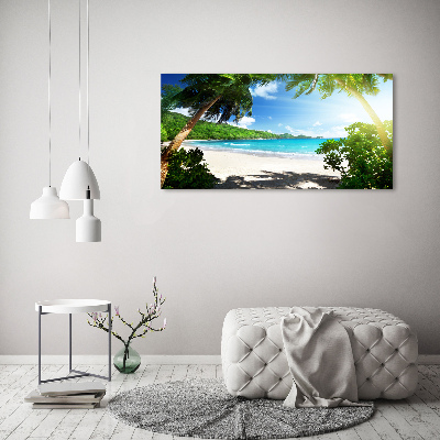 Schilderij op canvas strand op de Seychellen