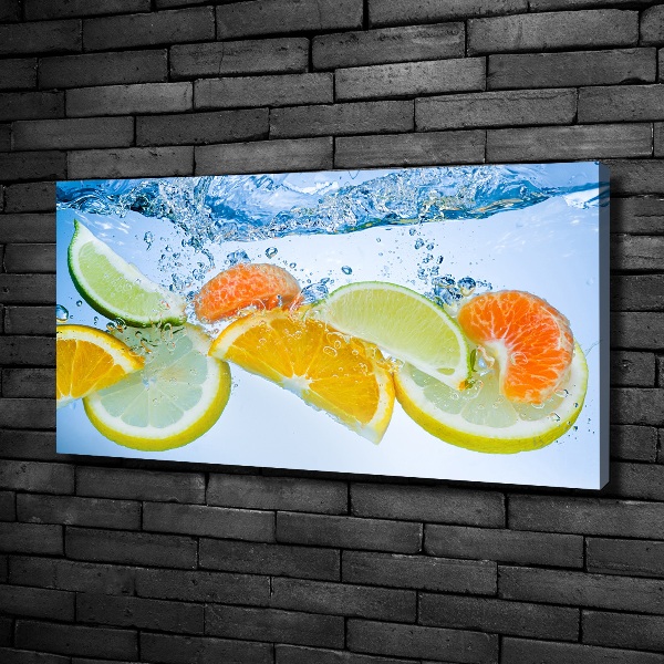 Canvas schilderij Citrusvruchten onder water
