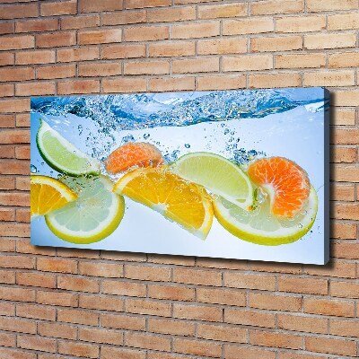 Canvas schilderij Citrusvruchten onder water
